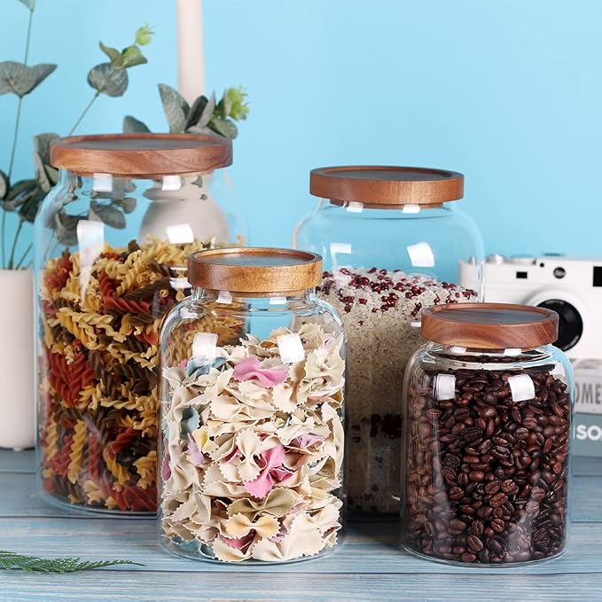 LEAVES AND TREES Y 1 Gallon Glass Jar with Airtight Lid and Anti-Skid Bottom for Dry Food Storage - Image 6
