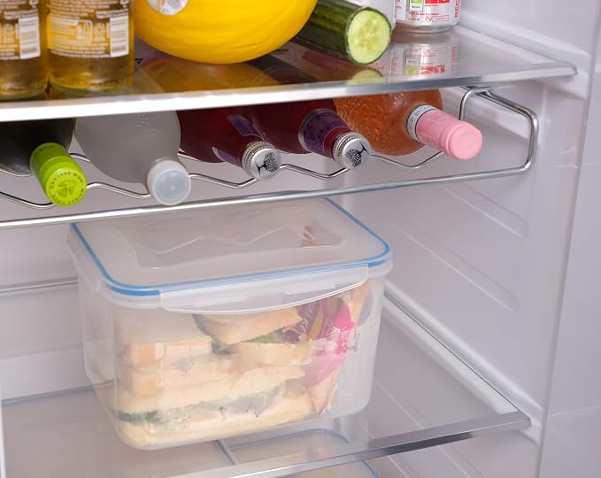 Addis Clip Tight Food Storage Container Large 4.2 Litre Tall Rectangular Airtight Silcone Seal containers BPA Free Easy locking lid clips, Clear transparent - Image 2