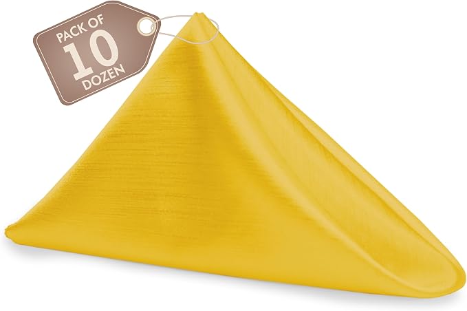 17 x 17-Inch Shantung Satin Cloth Napkins, Gold Set of 120 by UltimateTextile