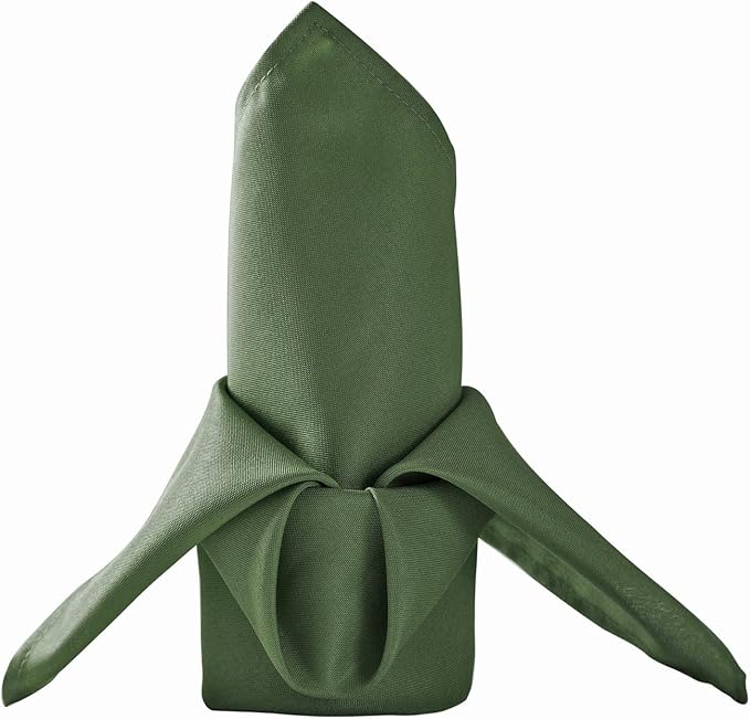 50pcs Polyester Cloth Napkins - 20 x 20 inch Willow Dinner Washable Napkins with Hemmed Edges for Restaurant/Wedding/Hotel(50,Willow) by Ascoza