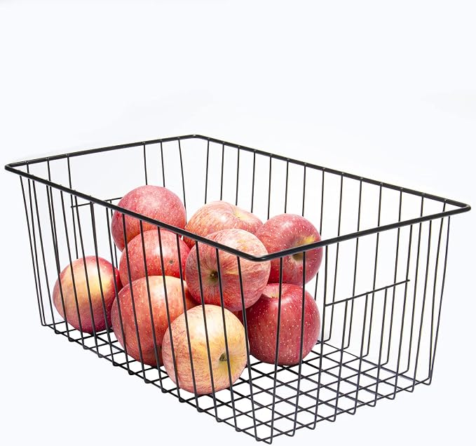 16inch Upright Freezer Organizer Baskets for 13-14,16-21 cu.ft Standup Freezer, Settle freezer chaos and reduce food waste effectively, Durable, Fully Use Space, Improve Air Circulate, Black, Pack 6 - Image 2