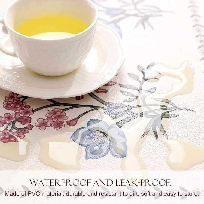 Vinyl Waterproof Placemats Set of 6 Rectangular,12"*17"-Helena D | Wipeable Beautiful Print Place Mats,Stain Resistant,Floral Pattern,Everyday Meals,Kitchen,Dinning,Holiday,Decor - Image 8