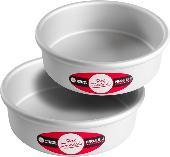 Fat Daddio's Anodized Aluminum Round Cake Pans, 2 Piece Set, 7 x 2 Inch by FatDaddios