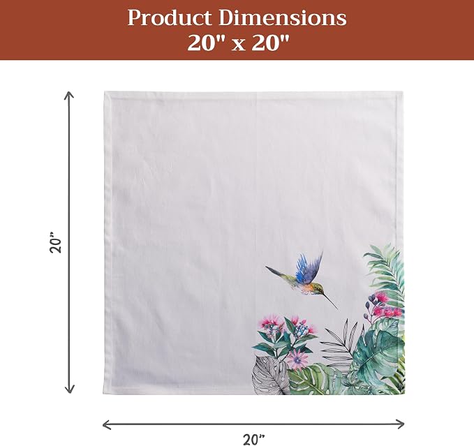 Maison d' Hermine Cloth Napkins Set of 4 Reusable 100% Cotton (20" x 20") | Everyday Square Napkins Cloth Washable Dinner Party Wedding Restaurant Hotel Kitchen Spring Summer - Tropiques - Image 7
