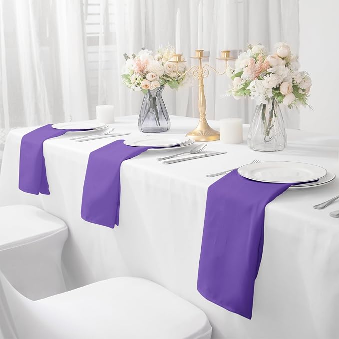 Bailarina Cloth Napkins Set of 40,17x17 inches Dinner Napkins Cloth Washable,Polyester Square Table Cloth Napkin Bulk with Hemmed Edges Ideal for Banquets, Parties and Weddings-Purple - Image 6