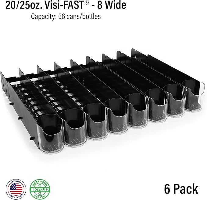 Fridge Organizer & Soda Can Dispenser for Refrigerator - Drink Dispenser & Refrigerator Storage (6-Pack) - Image 2