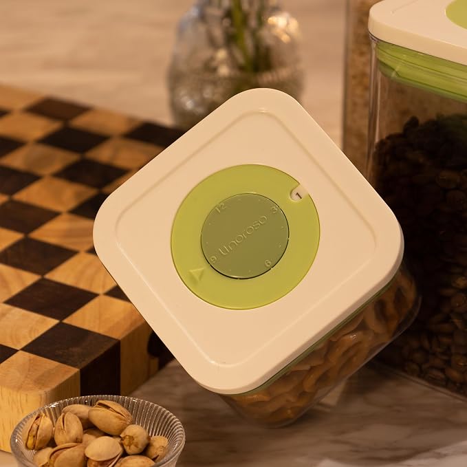 Pop Airtight Food Storage Containers with Date Recording Lids, Stackable Plastic Storage Containers Set of 5, Dry Cereal Container Set for Pantry Countertop Fridge Organization - Image 2