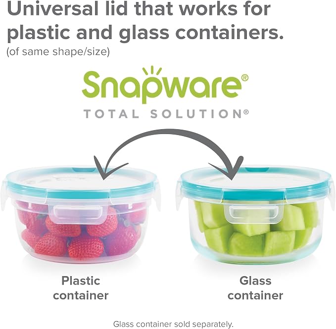 Snapware Plastic Total Solution (5-Pack, Mixed Sizes) Food Storage Set | Meal prep containers with plastic BPA-free lids with 4 locking tabs, microwave, dishwasher, & freezer safe - Image 6