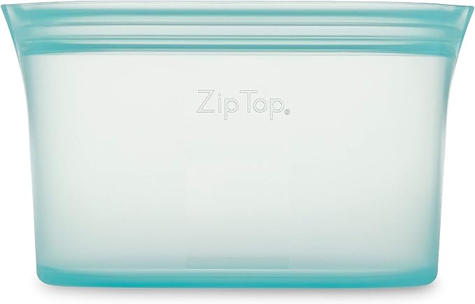 Zip Top Reusable Food Storage Bags | Small Dish [Teal] | Silicone Meal Prep Container | Microwave, Dishwasher and Freezer Safe | Made in the USA - Image 2