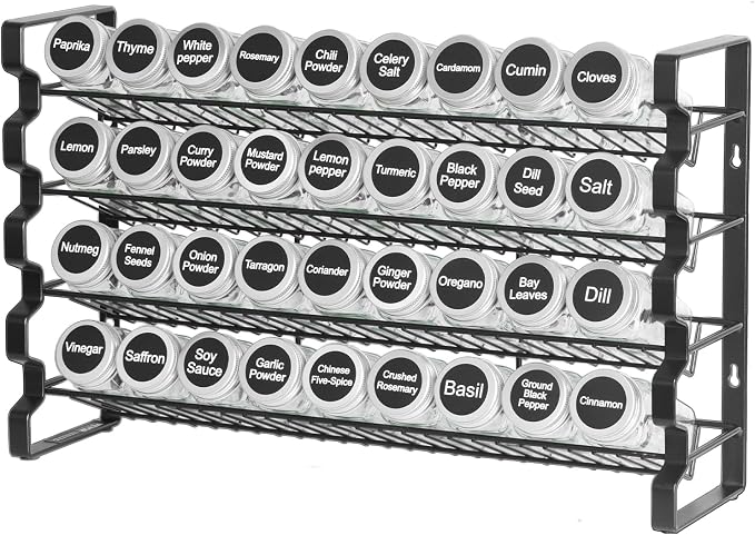 VEVOR Spice Rack Organizer for Cabinet, Spice Organizer with 36 Empty Spice Jars, Lids, Spice Labels, and Funnel Complete Set, Seasoning Organizer for Countertop, Kitchen, Pantry, Cupboard, 18x11 in - Image 9