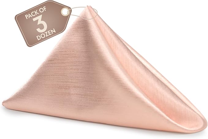 17x17-Inch Shantung Cloth Napkins, Ice Peach, Set of 36 by UltimateTextile