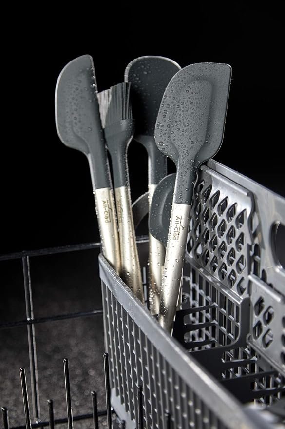 All-Clad Specialty Silicone Kitchen Gadgets 3 Piece Set, Spatulas Kitchen Tools, Kitchen Hacks Silver, Stainless Steel and Black - Image 7