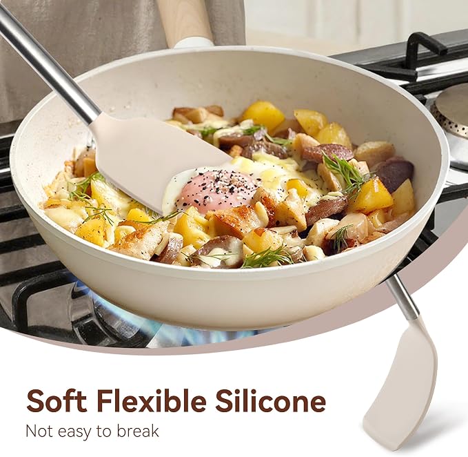 NCUE 35 Pcs Silicone Cooking Utensils Set BPA Free 446°F Heat Resistant | Stainless Steel Handles Kitchen Utensils Set, Thickened Heads Silicone Grips Nonstick Dishwasher Safe for Baking Housewarming - Image 9