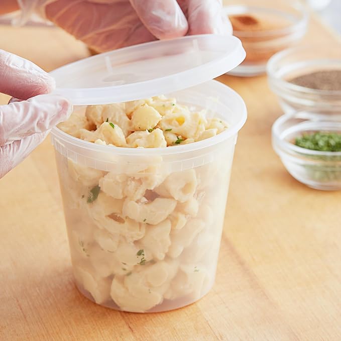 X PACK 24 oz [240 set] Reusable Deli Containers with Lids-Durable Food Storage Containers, Soup Bowl Airtight Seal | BPA Free | Stackable | Leakproof | Microwave/Dishwasher/Freezer Safe - Image 4