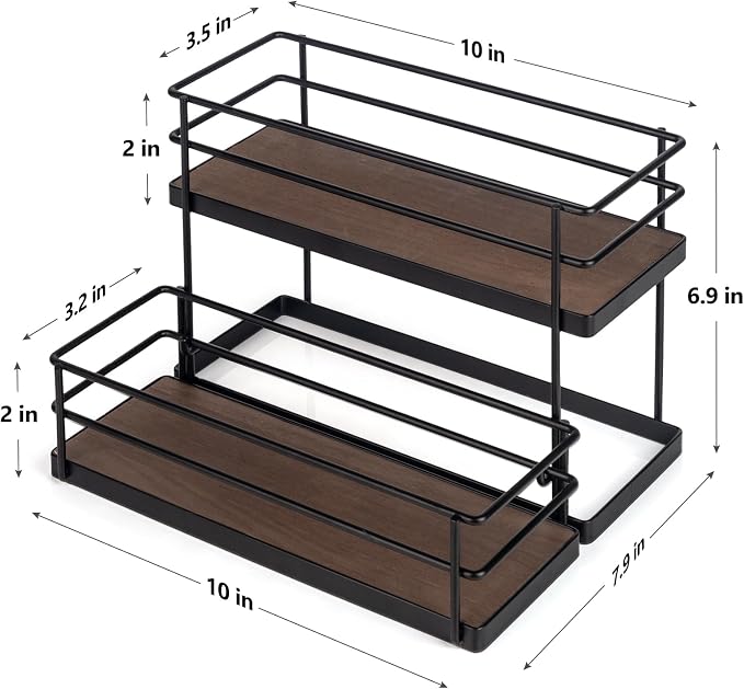 kimilus 6 Bottle Capacity Coffee Syrup Organizer 2 Tier Coffee Syrup Stand Shelf for Coffee Bar Kitchen Small Wine Rack for Bar Family Storage for Syrup Wine Dressing - Image 3