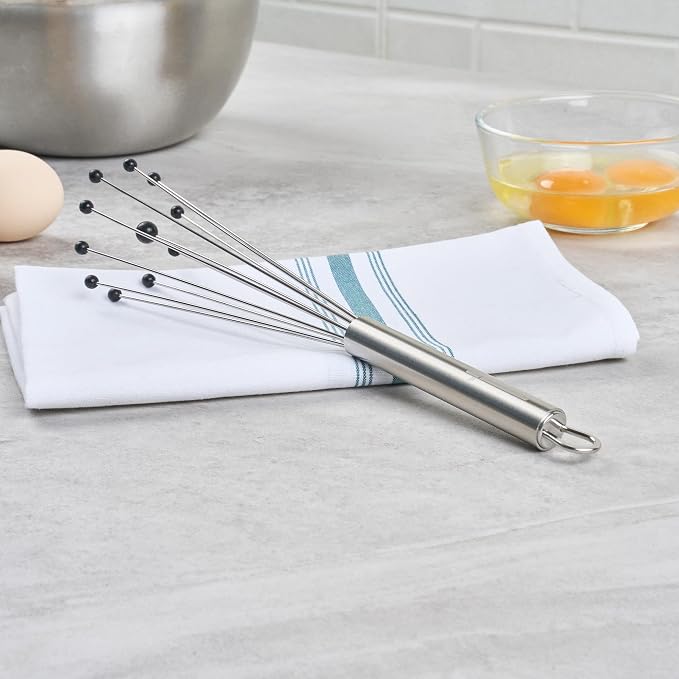 Restaurantware 10.5 in Stainless Steel Ball Whisk with Silicone Tips - 6 Pack - German Standard Sauce & Gravy Whisk, Non-Scratch, Dishwasher Safe - Non-Stick Safe Silicone Ball Whisk for Baking - Image 6