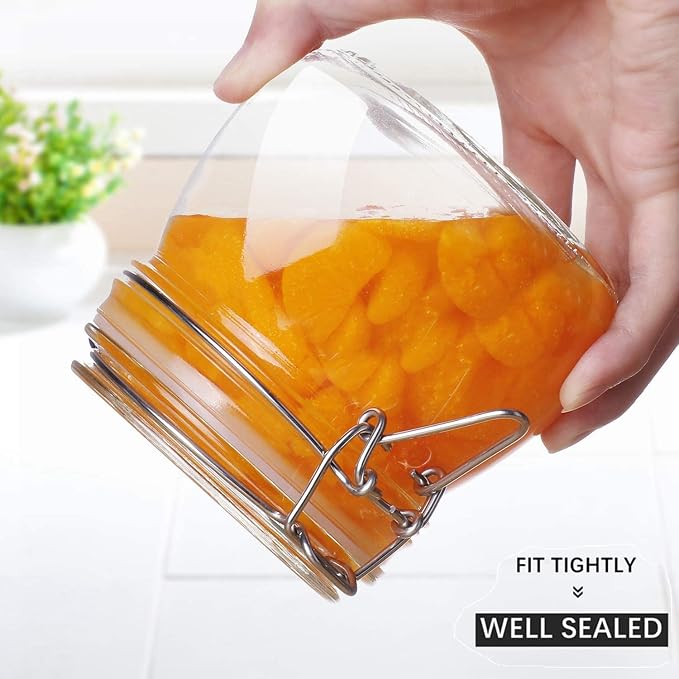 ComSaf Round Small Glass Pantry Jars with Airtight Lids 17 oz 6 Pack | Spices nuts snacks, Jam jelly pickles, Canning jars, Pantry organization, Small size, Kitchen cabinet storage - Image 6