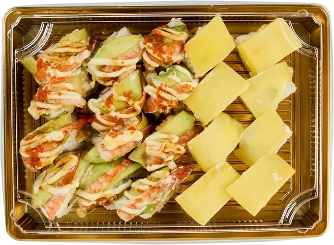 Restaurantware Plastic Sushi Trays 100 Pack of 10 x 7.2 x 1.77 Inch With Clear Lids Leak-Resistant Sushi Take Out Boxes Stackable Containers For Grab-And-Go - Image 14