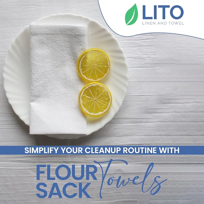 Flour Sack Towels - 100% Cotton Tea Towels for Crafts, Dish Towels for Kitchen, Embroidery, Cleaning, Baking (Pack of 6) - 18"x 28" | Tea Towels for Baking sourdough | Tortilla Towel - Image 4