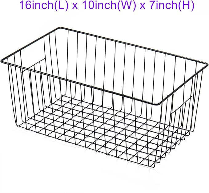 16inch Upright Freezer Organizer Baskets for 13-14,16-21 cu.ft Standup Freezer, Settle freezer chaos and reduce food waste effectively, Durable, Fully Use Space, Improve Air Circulate, Black, 6pcs - Image 2
