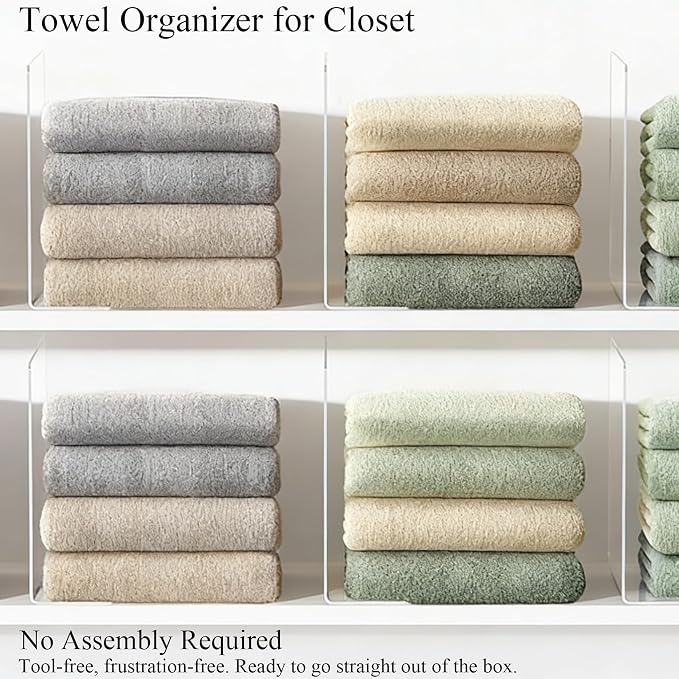 Acrylic Shelf Dividers Closet Organizers for Home Organization Enthusiasts | 12" Tall Sturdy Clear Closet Shelf Dividers for Clothes Purse pantry Separators in Bedroom Kitchen Office Shelf Space Saver - Image 6