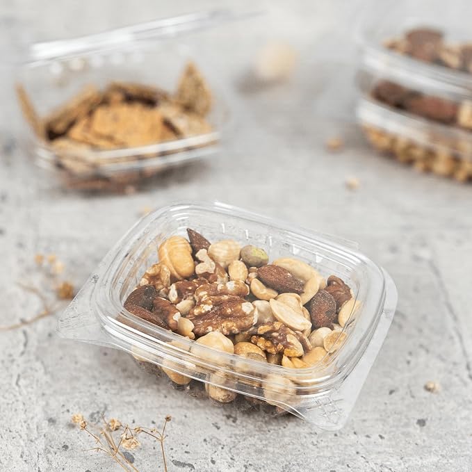 Karat 4oz PET Clear Clamshell Deli Containers - Leak-Resistant, Easy Seal for Freshness, Ideal for Salads, Fruits, Sides & Desserts - Multipurpose Plastic Take Out Food Containers (Pack of 400) - Image 2