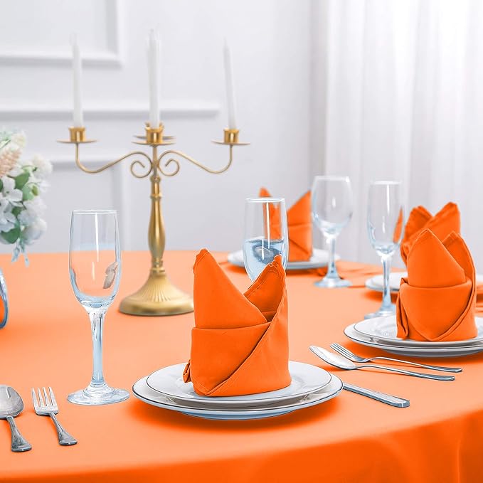 Cloth Napkins 20x20 inch Washable Polyester Dinner Napkins Soft Table Napkins for Wedding Party Dining Banquet(PurpleOrange,50PCS) - Image 7