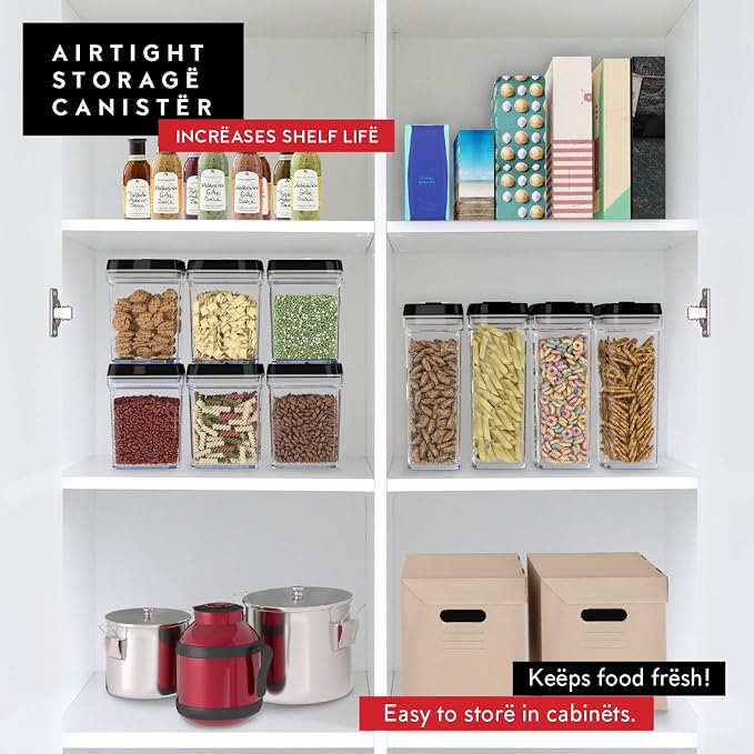 DWËLLZA KITCHEN Airtight Food Storage Containers with Lids – 4 Piece Set Air Tight Kitchen Storage Containers Clear Pantry Organization and Storage Set BPA-Free - Keeps your Food Fresh & Dry - Image 2