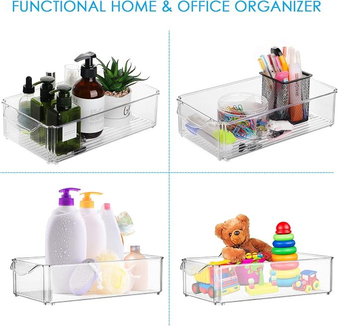 Fridge Organisers Bins Set of 3, Stackable Clear Fridge Storage Containers with Lids, Plastic Refrigerator Storage Box for Kitchen Pantry Freezer Cupboards - Image 4