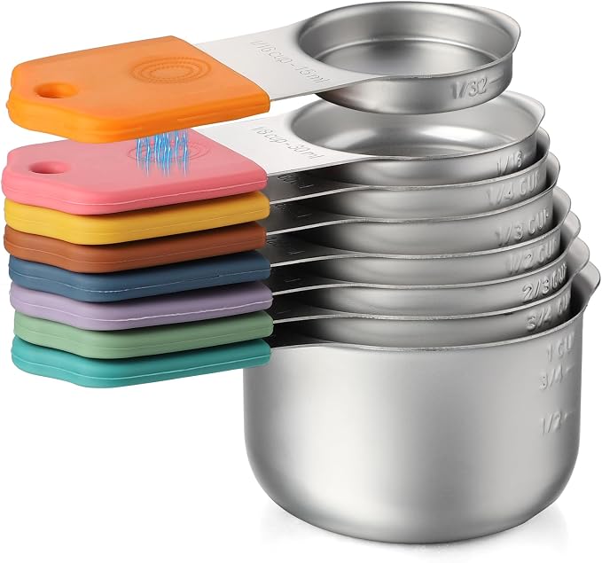 Magnetic Measuring Cups Set Stainless Steel Stackable Nesting Measuring Cup | for Measuring Dry and Liquid Ingredients by YAMOLIN