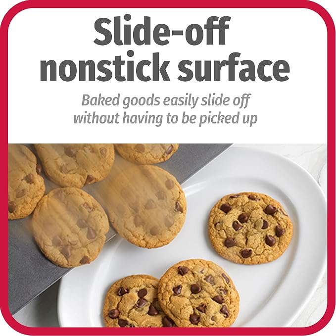 GoodCook AirPerfect Insulated Cookie Sheets Set of 2 Nonstick Carbon Steel Construction Pans for No-Burn Baking with Ergonomic Grip, 16 x 14-Inch, Gray - Image 5