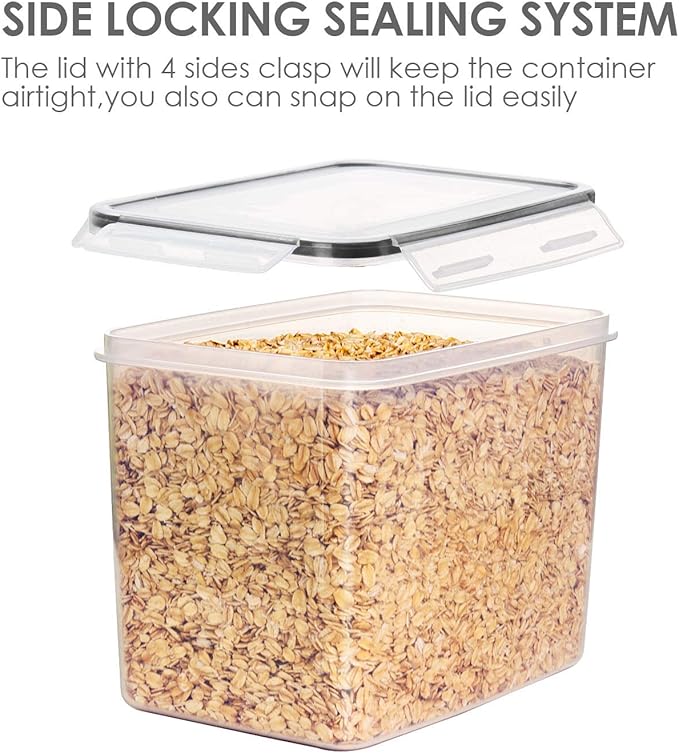 Vtopmart 3.6L Food Storage Containers, 4 PCS, Black | Airtight Seal, BPA Free, Food Grade Material, Dishwasher Safe (Not Lids), 4 Measuring Cups, 24 Labels - Image 3