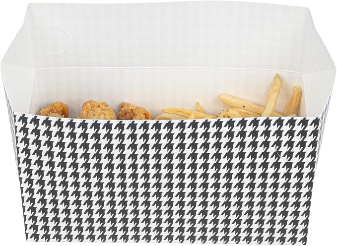 Restaurantware Takeout Lunch Box 400 Count 71 Ounce Paper Spillage Resistant Container Black Houndstooth Design Freezer-Safe Food Box For Catering And Food Trucks - Image 12