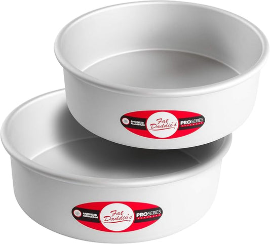 Fat Daddio's Anodized Aluminum Round Cake Pans, 2 Piece Set, 9 x 3 Inch by FatDaddios