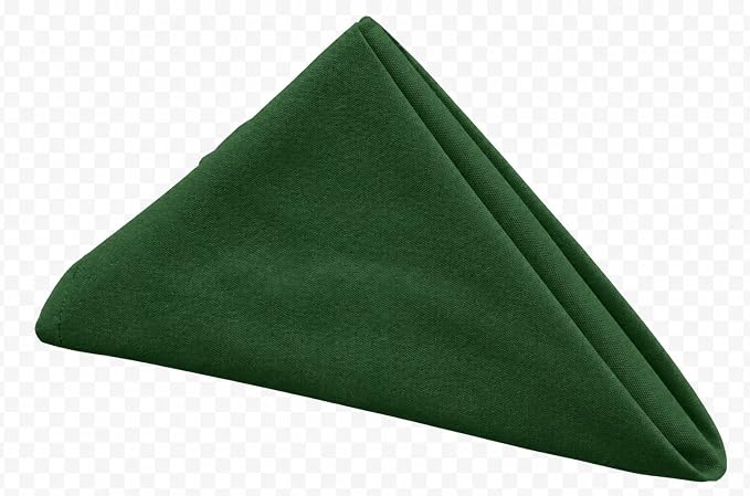 Green Cloth Napkins, 20 x 20 in, 24 Pack | Reusable spun polyester dinner napkins with cotton-like feel for restaurants, weddings and events by Unknown