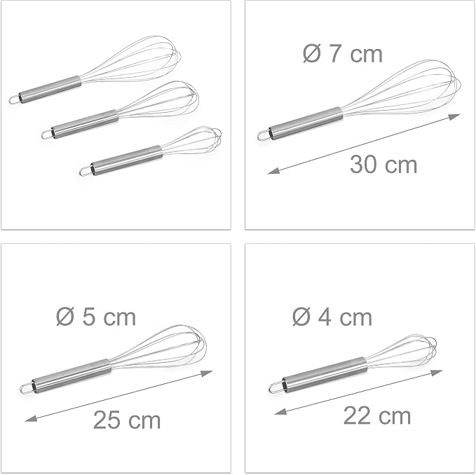 9 Pack Stainless Steel Whisks Professional Balloon Whisks 8" 10" 12" - Image 4