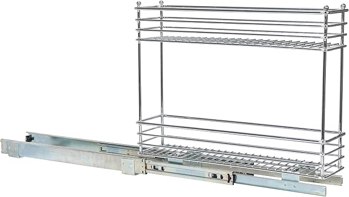 Household Essentials Chrome 2-Tier Sliding Cabinet Organizer, 5" - Image 10