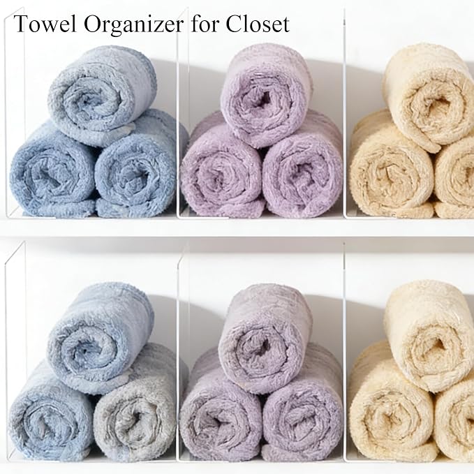 Shelf Dividers for Closet Organization - Acrylic Closet Dividers for Shelves - Clear Free-Standing Shelf Separators for Clothes Sweater Purse - Image 4