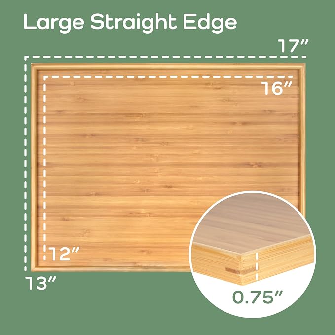 BambooMN Organic Bamboo Serving Tray, Vanity, Appetizers, Snacks, Desserts, Charcuterie Boards, 17"x13"x0.75" - 10 Trays - Image 4