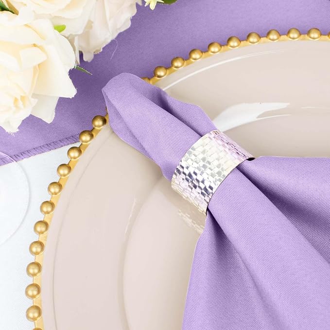 Efavormart Premium Cloth Napkins Set of 25, 20x20 Inch Lavender Seamless Dinner Napkins, Washable Linen Table Napkin Cloth with Hemmed Edges for Weddings, Party and Banquet - Image 6