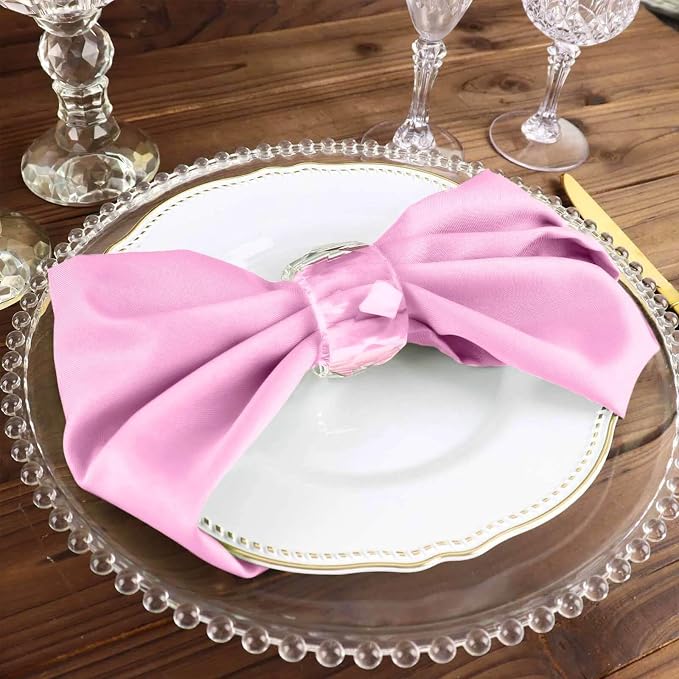 Efavormart Premium Cloth Napkins Set of 100, 17x17 Inch Pink Violet Seamless Dinner Napkins, Washable Linen Table Napkin Cloth with Hemmed Edges for Weddings, Party and Banquet - Image 7