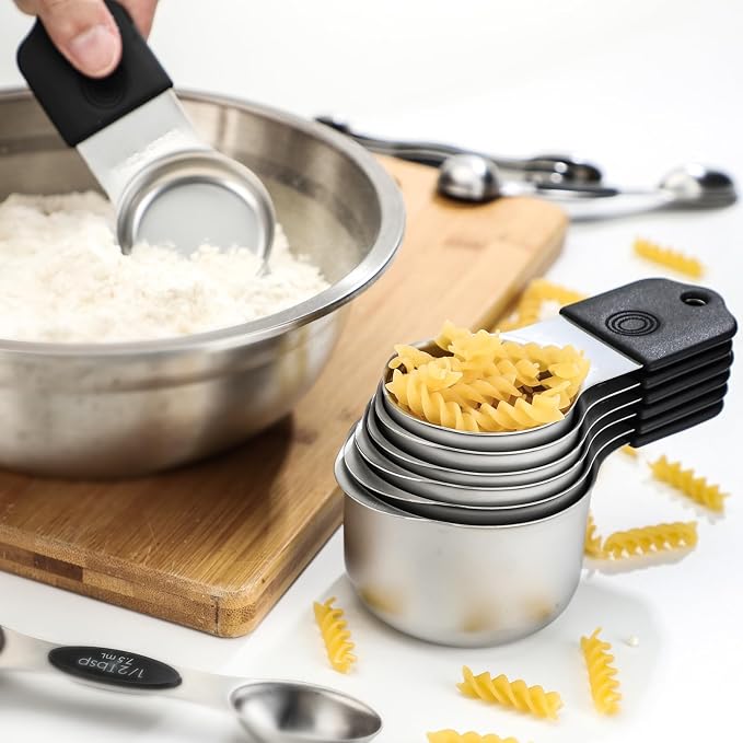 Magnetic Measuring Cups Set 7 Stainless Steel Stackable Measuring Cups | for Measuring Dry and Liquid Ingredients - Image 4