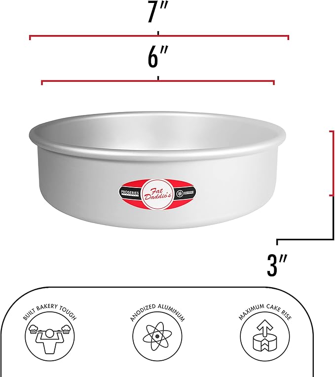 Fat Daddio's PRD-63 Anodized Aluminum Round Cake Pan, 6 x 3 inch - Image 3