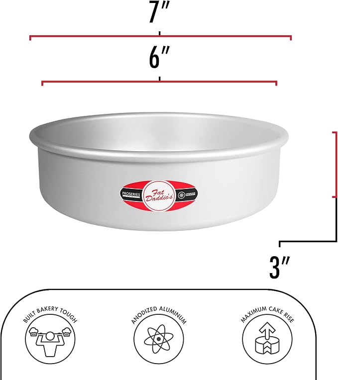 Fat Daddio's PCC-63SET Anodized Aluminum Round Cheesecake Pans, 2 Piece Set, 6 x 3 Inch - Image 2