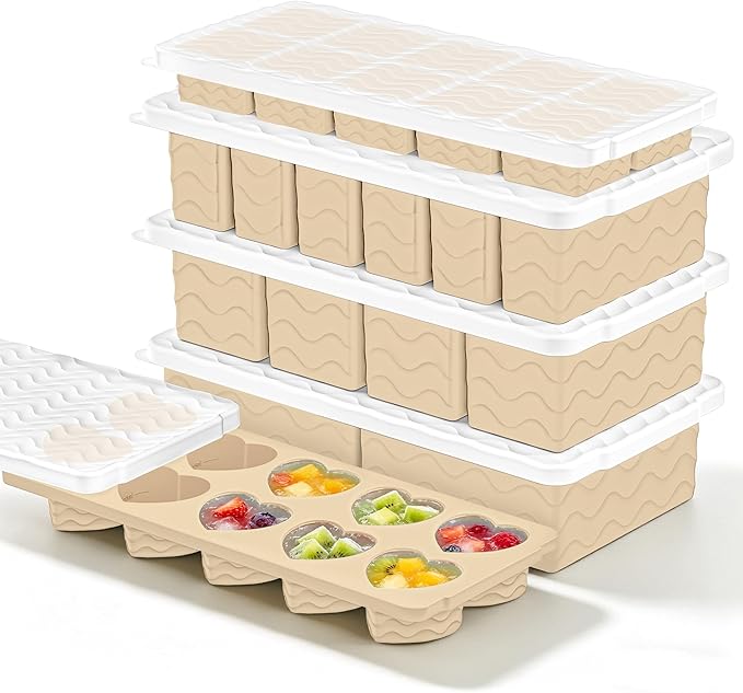 Silicone Freezer Molds for Food, 5-Pack with Steel Rim for Meal Prep | 100% Food-Grade Silicone, BPA-Free, Oven and Dishwasher Safe. Perfect for Freezing Lasagna, Casseroles, Soups & Sauces by Bandiction