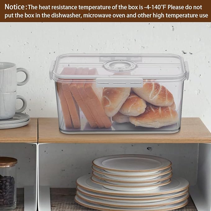 Gifhomfix Bread Box Bread Boxes for Kitchen Counter Airtight, Time Recording Bread Storage Container with Lid, Bread Keeper for Homemade Bread, Toast, Bagel, Donut and Cookies, LARGE White - Image 6