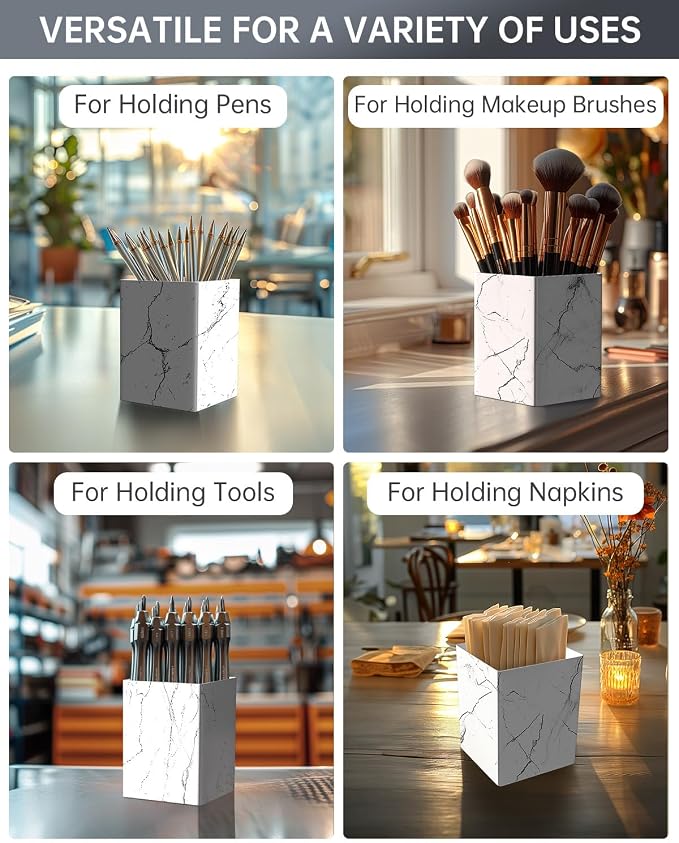 Marble Utensil Holder for Countertop - Stylish Marble Kitchen Accessories for Effortless Organization, Ideal Silverware Caddy for Party, Farmhouse Decor Friendly - Image 6