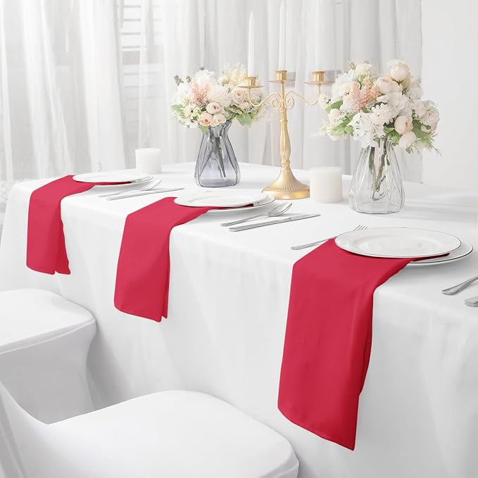 Bailarina Cloth Napkins Set of 120,17x17 inches Dinner Napkins Cloth Washable,Polyester Square Table Cloth Napkin Bulk with Hemmed Edges Ideal for Banquets, Parties and Weddings-Red - Image 6