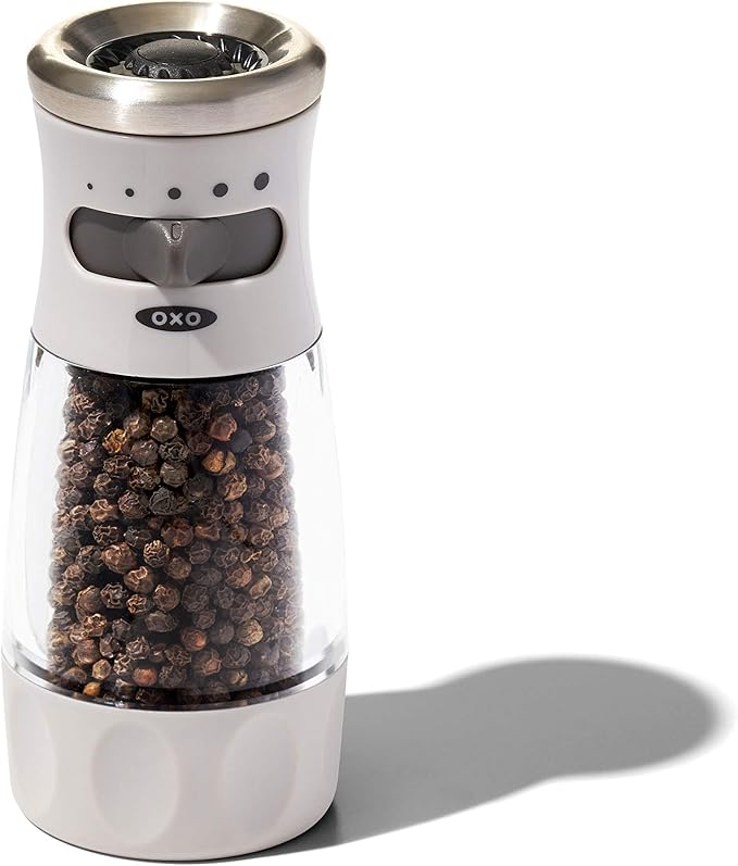 OXO Good Grips 8 Piece Stainless Steel Measuring Cups and Spoons Set & Good Grips Contoured Mess-Free Pepper Grinder - Image 5