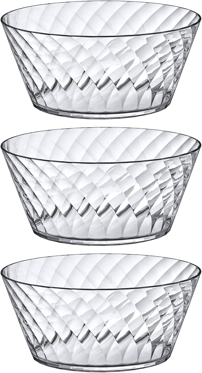 Bonita - 130-Ounce Plastic Serving Bowls (Set of 3), 10-Inch Clear Salad Bowl Set, BPA-Free, Shatter-Proof, Dishwasher-Safe, Stackable, Great for Salad, Fruit, Cereal, Snack, and More - Image 3